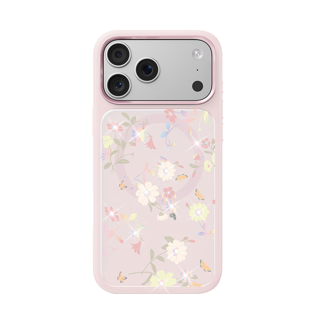 __vg|Pembe|0|6925700949982-01|Apple iPhone 17 Pro Max Kılıf MagSafe Şarj Özellikli Çiçek Tasarımlı Mutural Flower Serisi Kapak