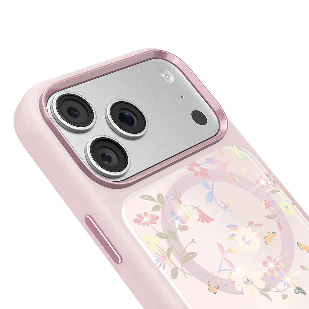 __vg|Pembe|6|6925700949982-07|Apple iPhone 17 Pro Max Kılıf MagSafe Şarj Özellikli Çiçek Tasarımlı Mutural Flower Serisi Kapak