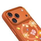 __vg|Turuncu|6|6925700949999-07|Apple iPhone 17 Pro Max Kılıf MagSafe Şarj Özellikli Çiçek Tasarımlı Mutural Flower Serisi Kapak