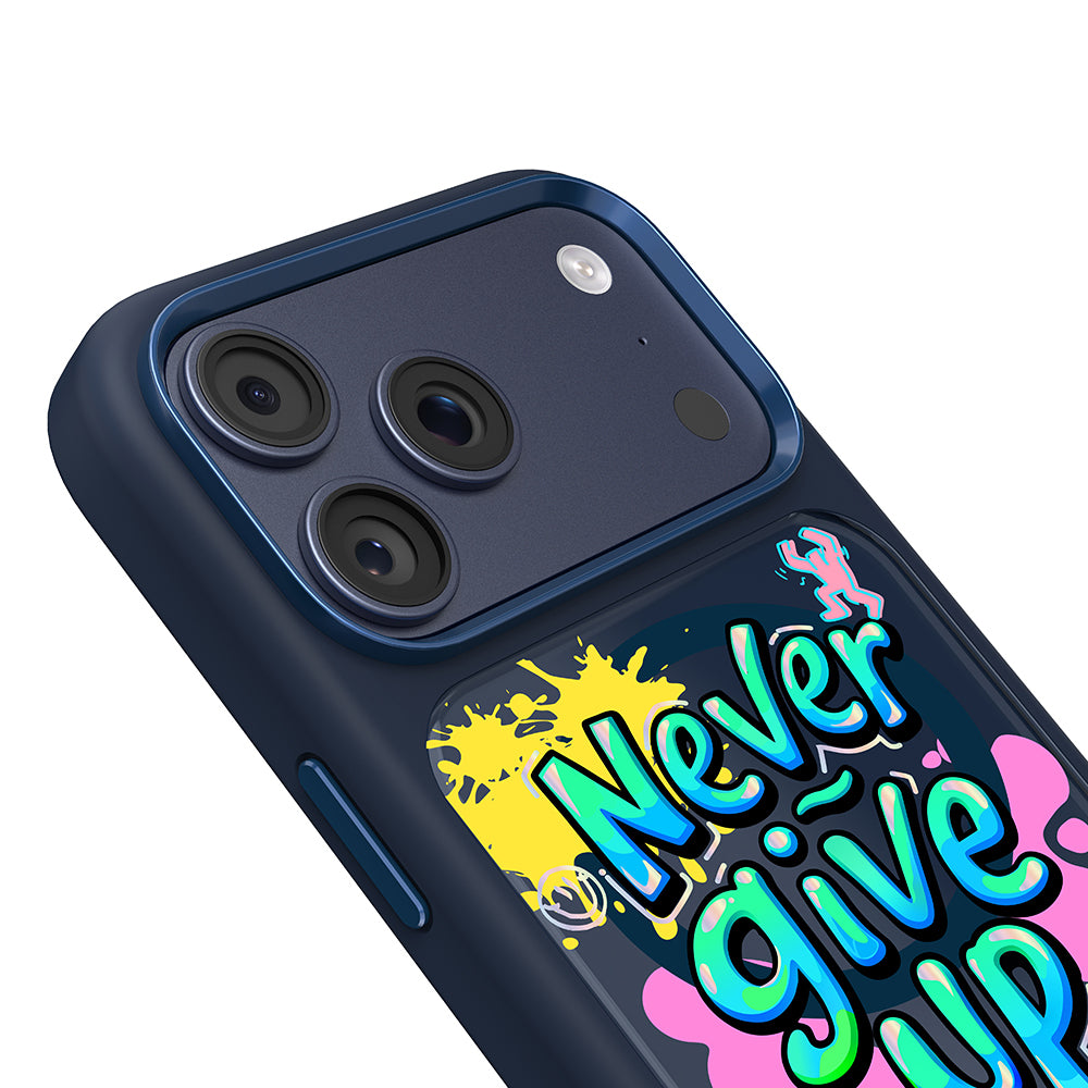 __vg|Lacivert|3|6925700950162-04|Apple iPhone 17 Pro Max Kılıf MagSafe Şarj Özellikli 3D Baskılı Tasarım Mutural Graffiti Serisi Kapak
