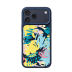 __vg|Lacivert-Sarı|0|6925700950179-01|Apple iPhone 17 Pro Max Kılıf MagSafe Şarj Özellikli 3D Baskılı Tasarım Mutural Graffiti Serisi Kapak
