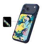__vg|Lacivert-Sarı|6|6925700950179-07|Apple iPhone 17 Pro Max Kılıf MagSafe Şarj Özellikli 3D Baskılı Tasarım Mutural Graffiti Serisi Kapak