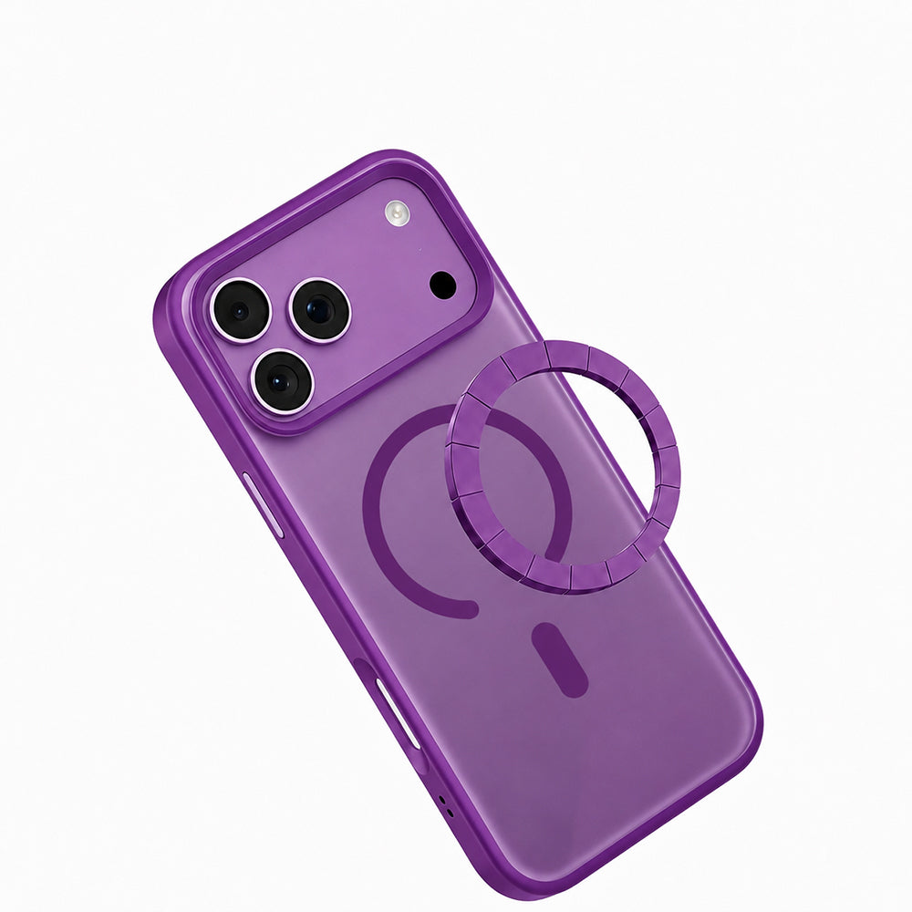 Apple iPhone 18 Pro Max Kılıf MagSafe Şarj Özellikli Airbag Tasarımlı Mutural Mist Serisi Kapak - Mor