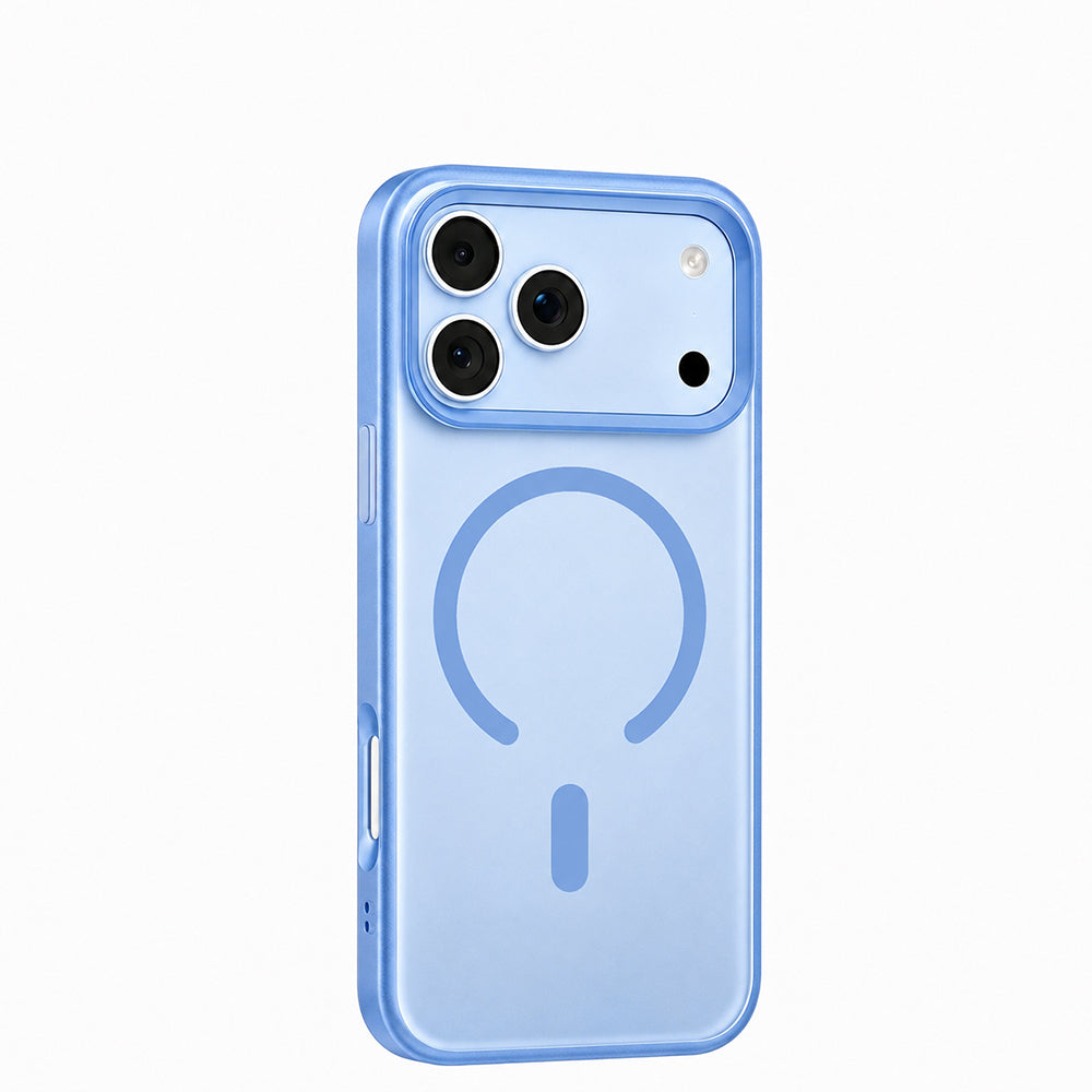 Apple iPhone 18 Pro Max Kılıf MagSafe Şarj Özellikli Airbag Tasarımlı Mutural Mist Serisi Kapak - Açık Mavi