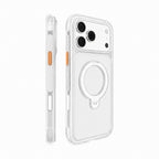 Apple iPhone 18 Pro Max Kılıf MagSafe Şarj Özellikli Standlı Airbag Tasarımlı Mutural Air Shield Serisi Kapak - Beyaz