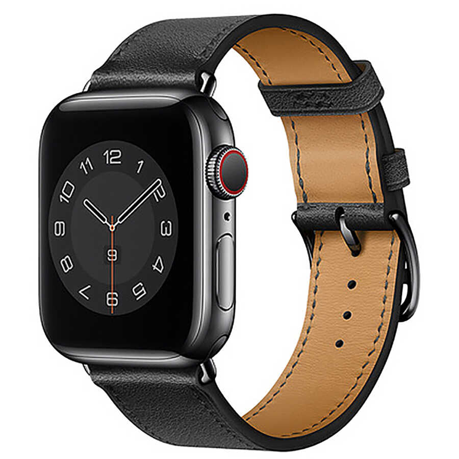 __vg|Siyah|0|6936686401975-01|Apple Watch 40mm Wiwu Attleage Watchband Hakiki Deri Kordon