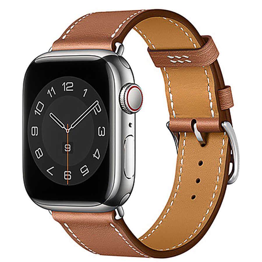 __vg|Kahverengi|0|6936686401999-01|Apple Watch 40mm Wiwu Attleage Watchband Hakiki Deri Kordon