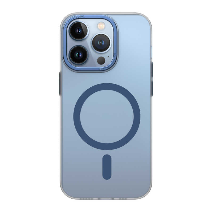 __vg|Mavi|0|6936686406925-01|Apple iPhone 14 Pro Max Wiwu Frosted Magnetic Buzlu Sert PC Kapak