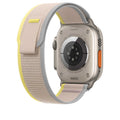 __vg|Beyaz-Sarı|0|6936686409209-01|Apple Watch 7 45mm Wiwu Trail Loop Naylon Örgü İşlemeli Hasır Kordon Strap Kayış