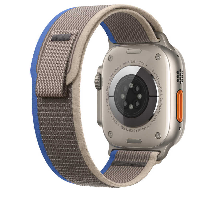 __vg|Gri-Mavi|0|6936686409216-01|Apple Watch 7 45mm Wiwu Trail Loop Naylon Örgü İşlemeli Hasır Kordon Strap Kayış