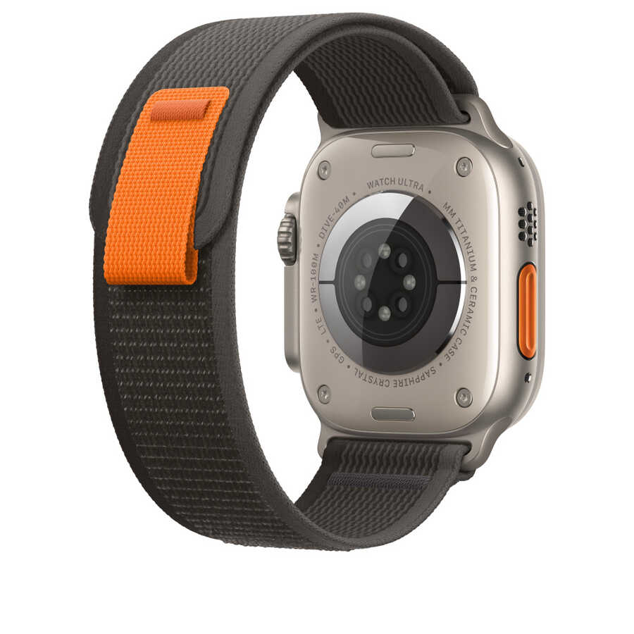 __vg|Siyah-Turuncu|0|6936686409223-01|Apple Watch 40mm Wiwu Trail Loop Naylon Örgü İşlemeli Hasır Kordon Strap Kayış