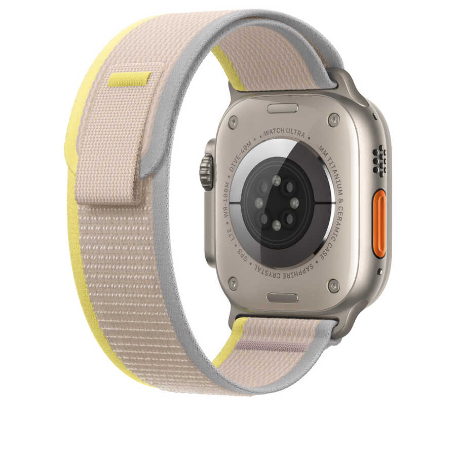 __vg|Beyaz-Sarı|0|6936686409230-01|Apple Watch 40mm Wiwu Trail Loop Naylon Örgü İşlemeli Hasır Kordon Strap Kayış