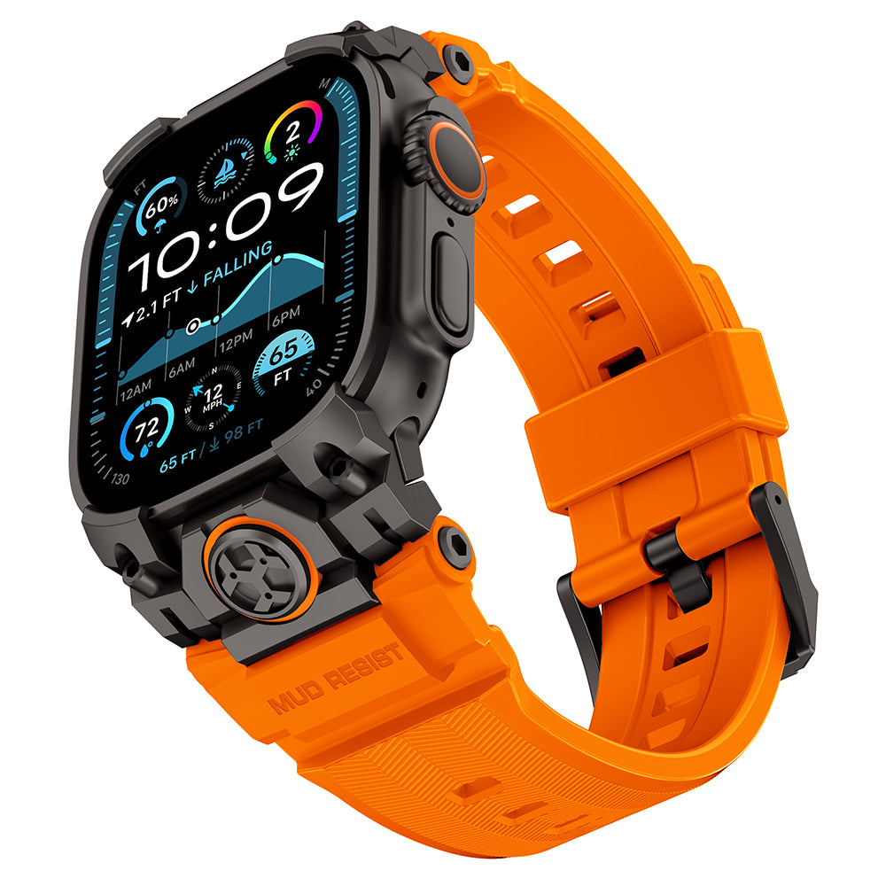 __vg|Siyah-Turuncu|0|6936860721547-01|Apple Watch Ultra 49mm Mohseven iWatch Armor Silikon Kordon