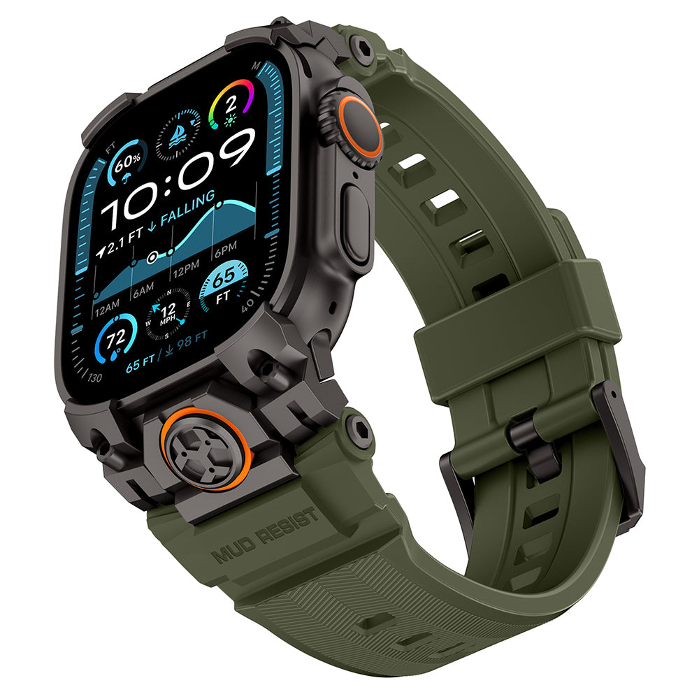 __vg|Siyah-Yeşil|0|6936860721554-01|Apple Watch Ultra 49mm Mohseven iWatch Armor Silikon Kordon