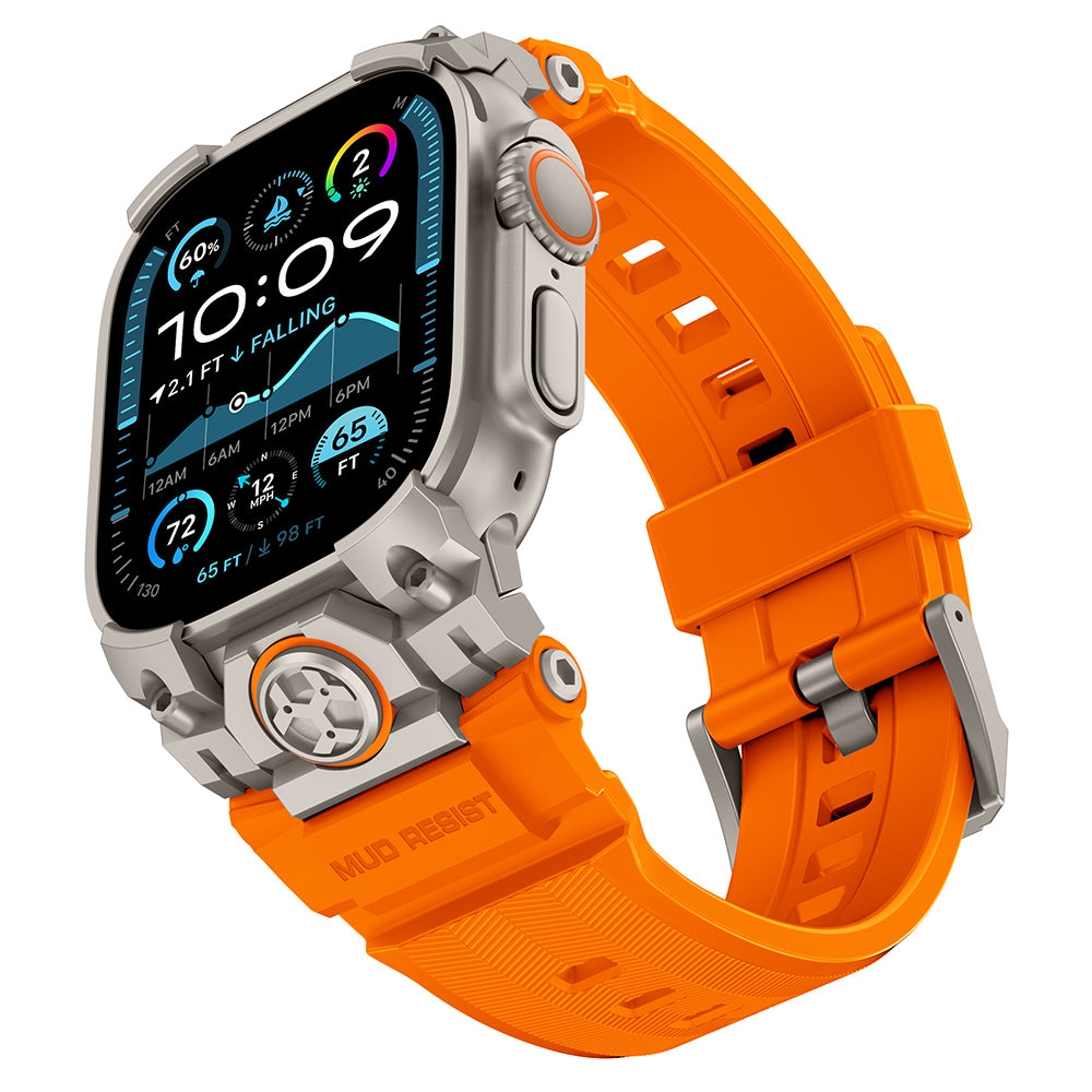 __vg|Titanyum-Turuncu|0|6936860721585-01|Apple Watch Ultra 49mm Mohseven iWatch Armor Silikon Kordon
