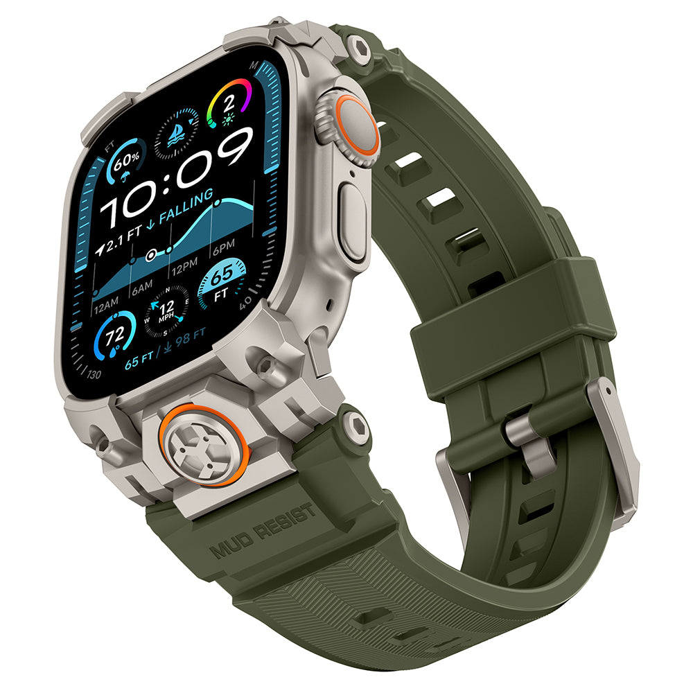 __vg|Titanyum-Yeşil|0|6936860721592-01|Apple Watch Ultra 49mm Mohseven iWatch Armor Silikon Kordon