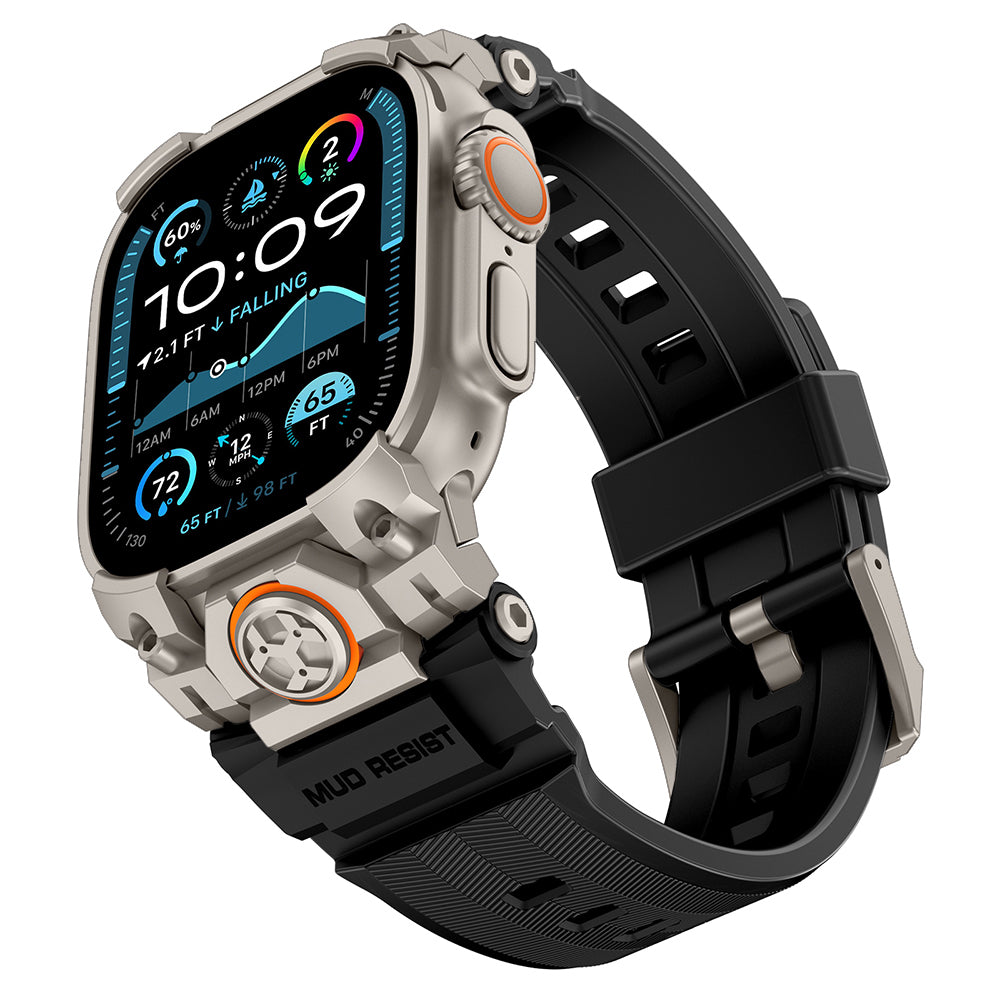 __vg|Titanyum-Siyah|0|6936860721608-01|Apple Watch Ultra 49mm Mohseven iWatch Armor Silikon Kordon