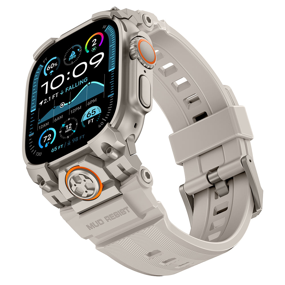 __vg|Titanyum-Beyaz|0|6936860721615-01|Apple Watch Ultra 49mm Mohseven iWatch Armor Silikon Kordon