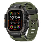 __vg|Yeşil|0|6936860721653-01|Apple Watch Ultra 49mm Mohseven iWatch Punk Fortress Serisi Kasa Koruyuculu Silikon Kordon