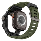 __vg|Yeşil|4|6936860721653-05|Apple Watch Ultra 49mm Mohseven iWatch Punk Fortress Serisi Kasa Koruyuculu Silikon Kordon