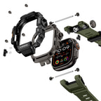 __vg|Yeşil|6|6936860721653-07|Apple Watch Ultra 49mm Mohseven iWatch Punk Fortress Serisi Kasa Koruyuculu Silikon Kordon