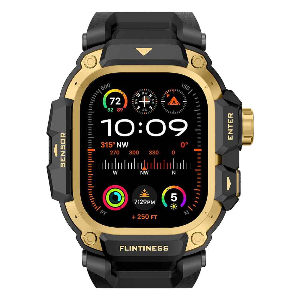 __vg|Gold|5|6936860721660-06|Apple Watch Ultra 49mm Mohseven iWatch Punk Fortress Serisi Kasa Koruyuculu Silikon Kordon