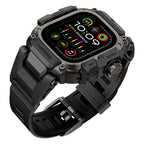 __vg|Siyah|1|6936860721677-02|Apple Watch Ultra 49mm Mohseven iWatch Punk Fortress Serisi Kasa Koruyuculu Silikon Kordon