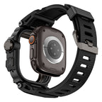 __vg|Siyah|4|6936860721677-05|Apple Watch Ultra 49mm Mohseven iWatch Punk Fortress Serisi Kasa Koruyuculu Silikon Kordon