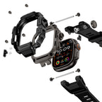 __vg|Siyah|6|6936860721677-07|Apple Watch Ultra 49mm Mohseven iWatch Punk Fortress Serisi Kasa Koruyuculu Silikon Kordon