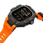 __vg|Turuncu|3|6936860721684-04|Apple Watch Ultra 49mm Mohseven iWatch Punk Fortress Serisi Kasa Koruyuculu Silikon Kordon