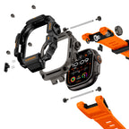 __vg|Turuncu|6|6936860721684-07|Apple Watch Ultra 49mm Mohseven iWatch Punk Fortress Serisi Kasa Koruyuculu Silikon Kordon