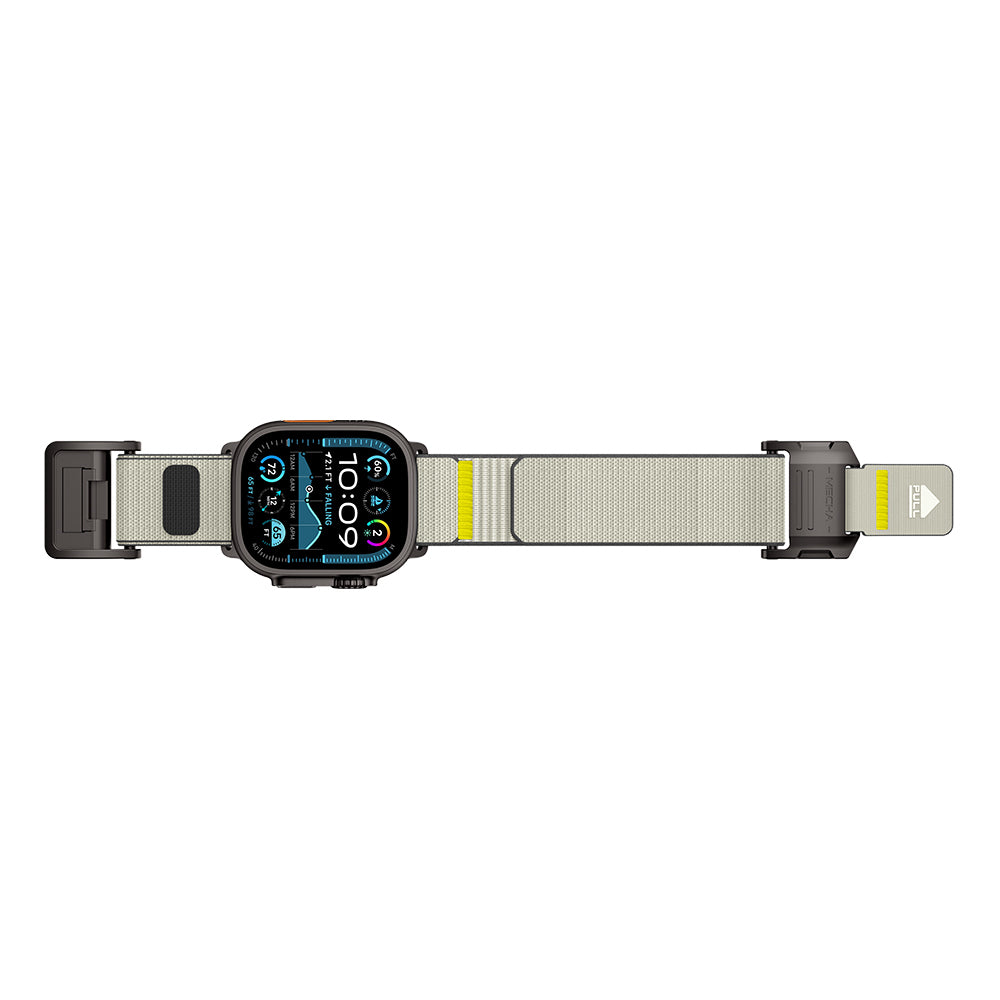 __vg|Siyah-Bej|1|6936860721738-02|Apple Watch 42mm Mohseven iWatch Mecha Sport Hasır Kordon