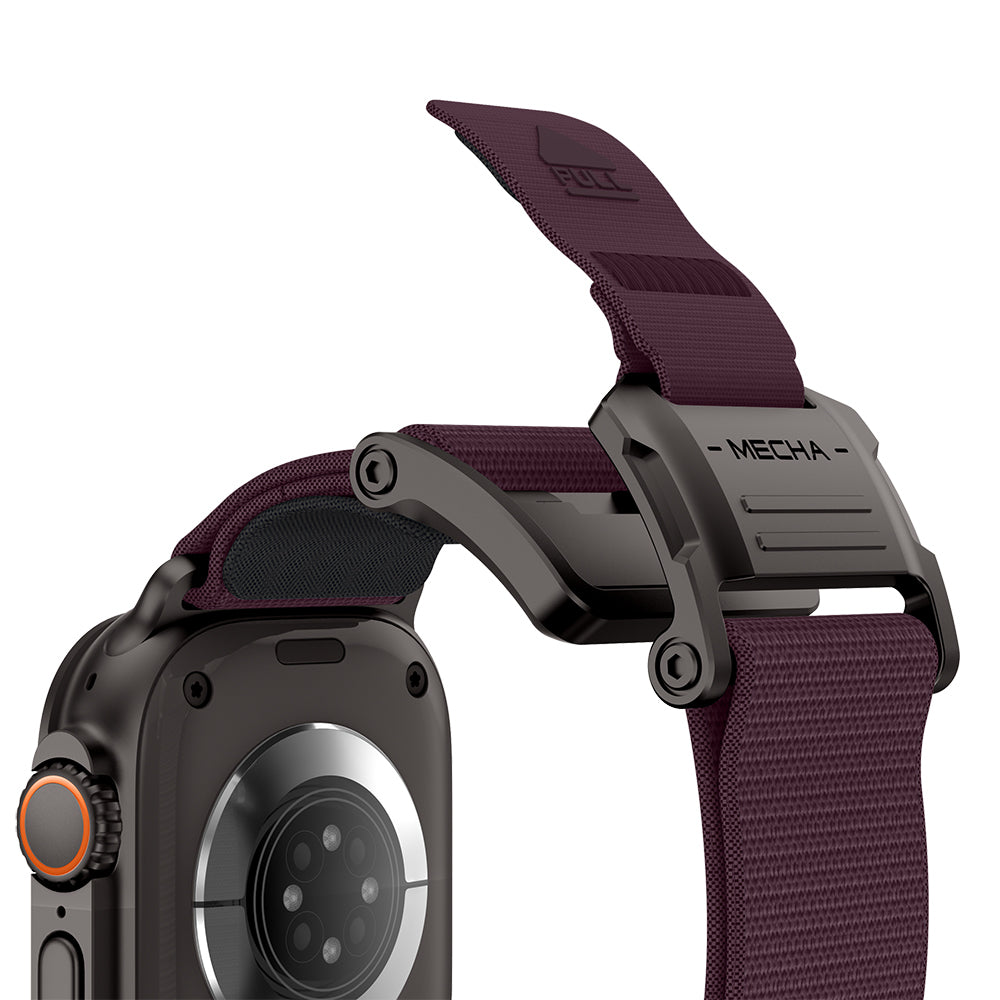 __vg|Siyah-Mor|2|6936860721745-03|Apple Watch 42mm Mohseven iWatch Mecha Sport Hasır Kordon