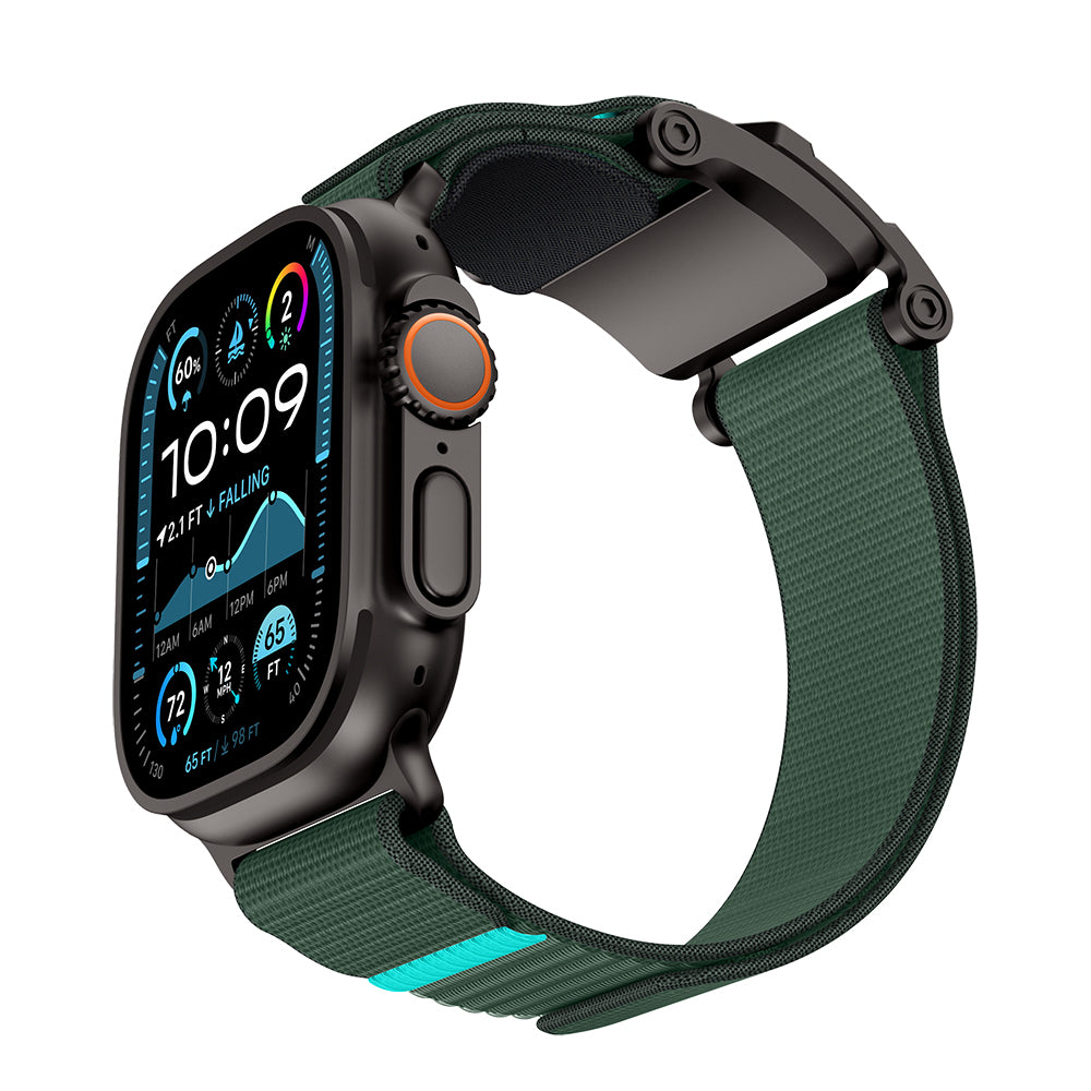 __vg|Siyah-Yeşil|0|6936860721769-01|Apple Watch 42mm Mohseven iWatch Mecha Sport Hasır Kordon