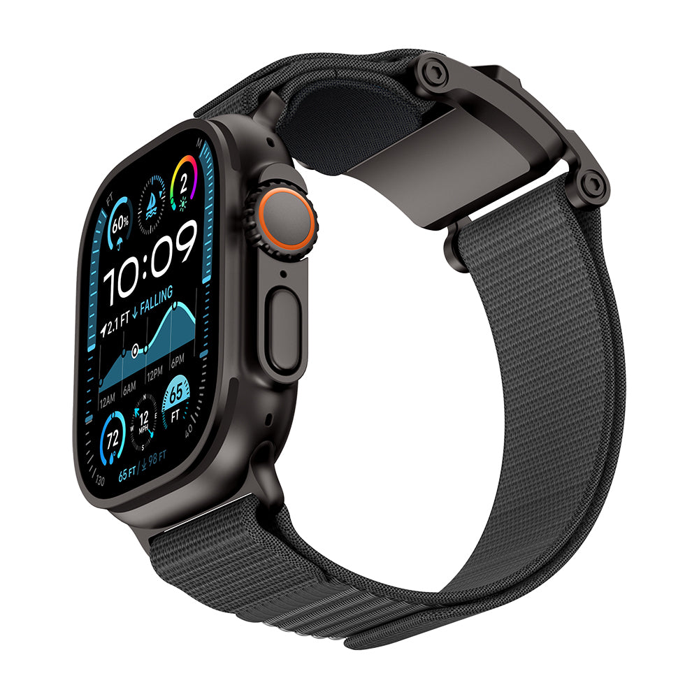 __vg|Siyah-Gri|0|6936860721776-01|Apple Watch 44mm Mohseven iWatch Mecha Sport Hasır Kordon