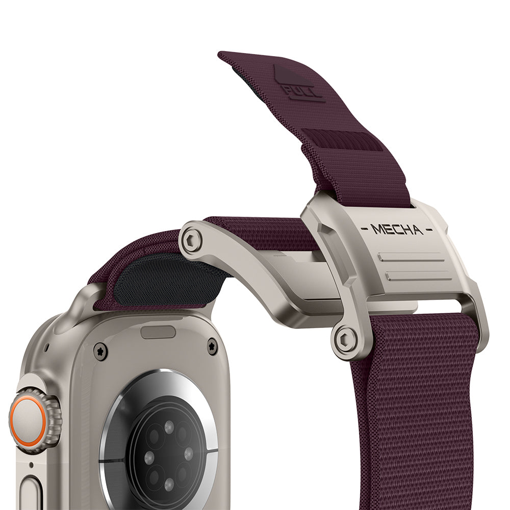 __vg|Titanyum-Mor|2|6936860721806-03|Apple Watch 44mm Mohseven iWatch Mecha Sport Hasır Kordon