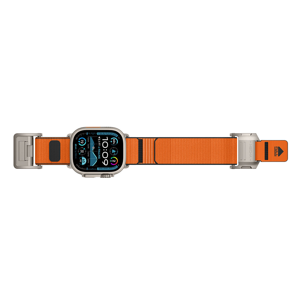 __vg|Titanyum-Turuncu|1|6936860721813-02|Apple Watch 44mm Mohseven iWatch Mecha Sport Hasır Kordon