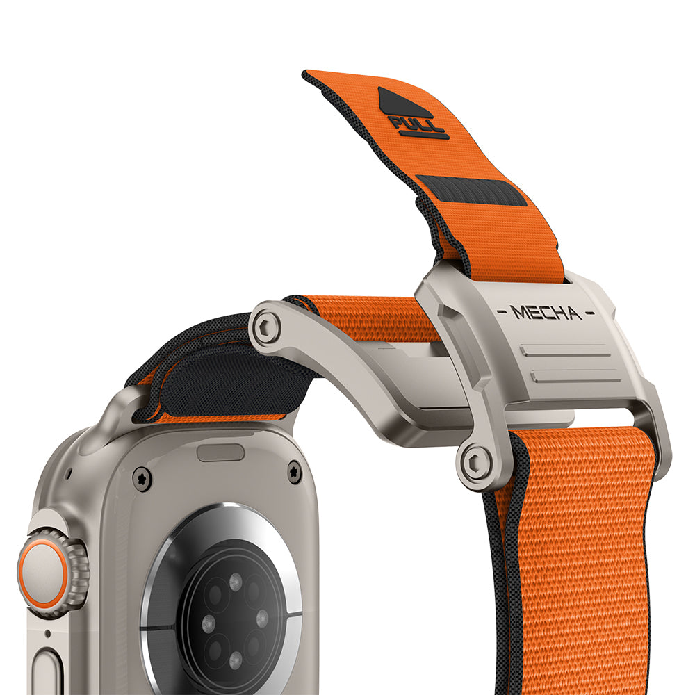 __vg|Titanyum-Turuncu|2|6936860721813-03|Apple Watch 42mm Mohseven iWatch Mecha Sport Hasır Kordon
