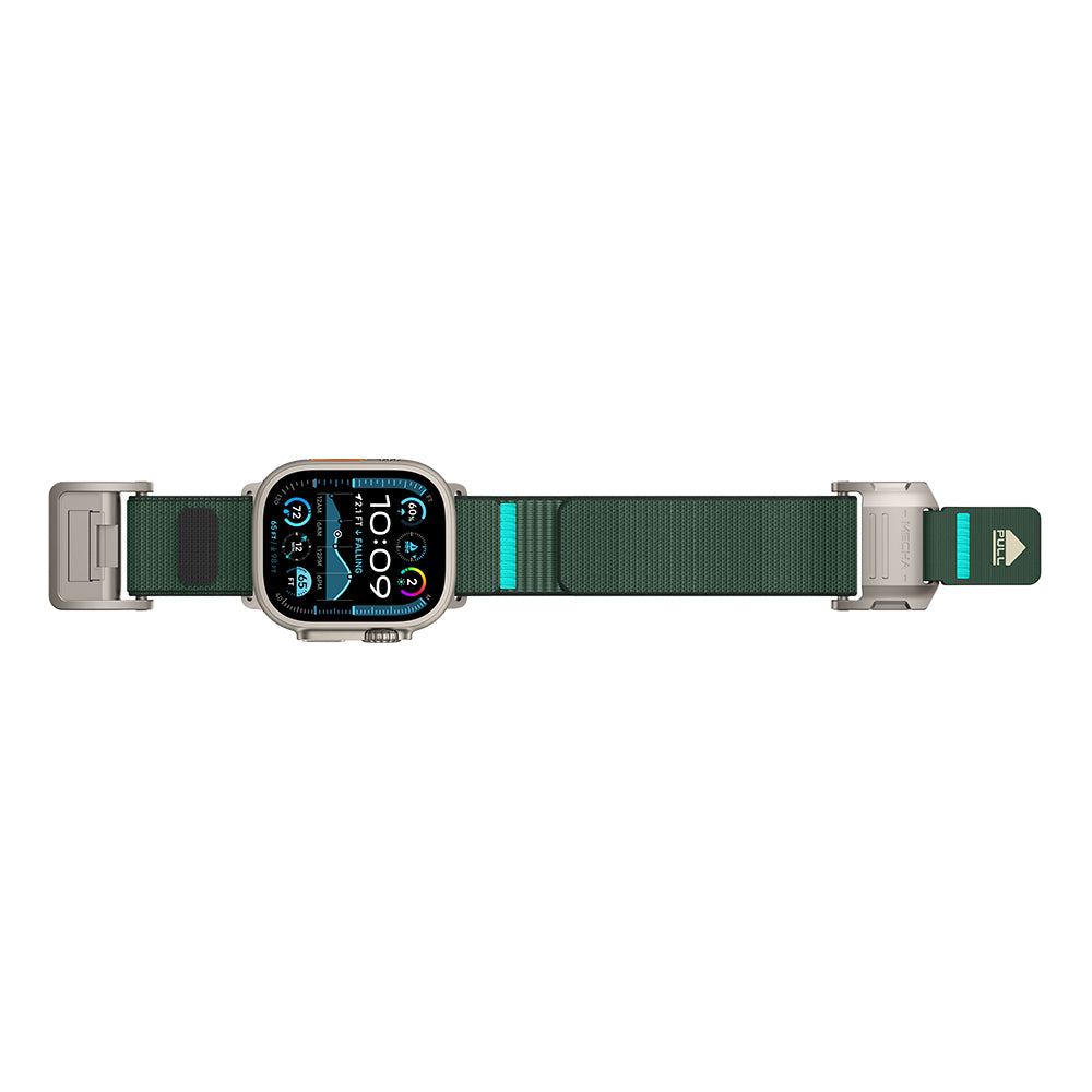 __vg|Titanyum-Yeşil|1|6936860721820-02|Apple Watch 44mm Mohseven iWatch Mecha Sport Hasır Kordon