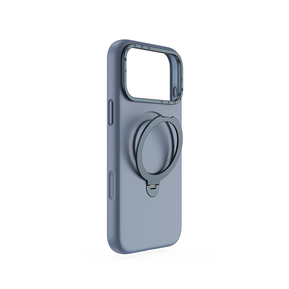 __vg|Mavi|0|6937232307277-01|Apple iPhone 17 Pro Max Kılıf MagSafe Şarj Özellikli Metal Standlı Sıvı Silikon Lenyes CK223 Kapak