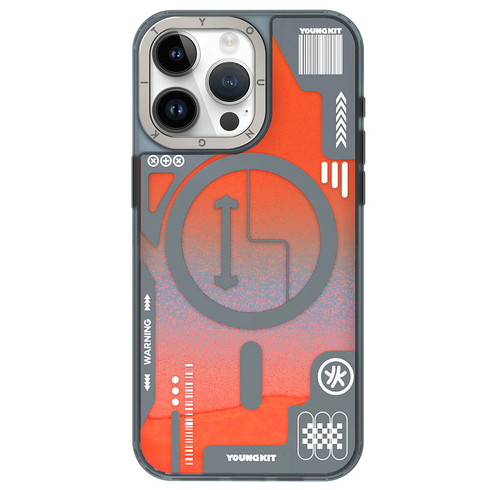 __vg|Turuncu|0|6942288400117-01|Apple iPhone 15 Pro Max Kılıf MagSafe Şarj Özellikli YoungKit Galaxy Serisi Kapak