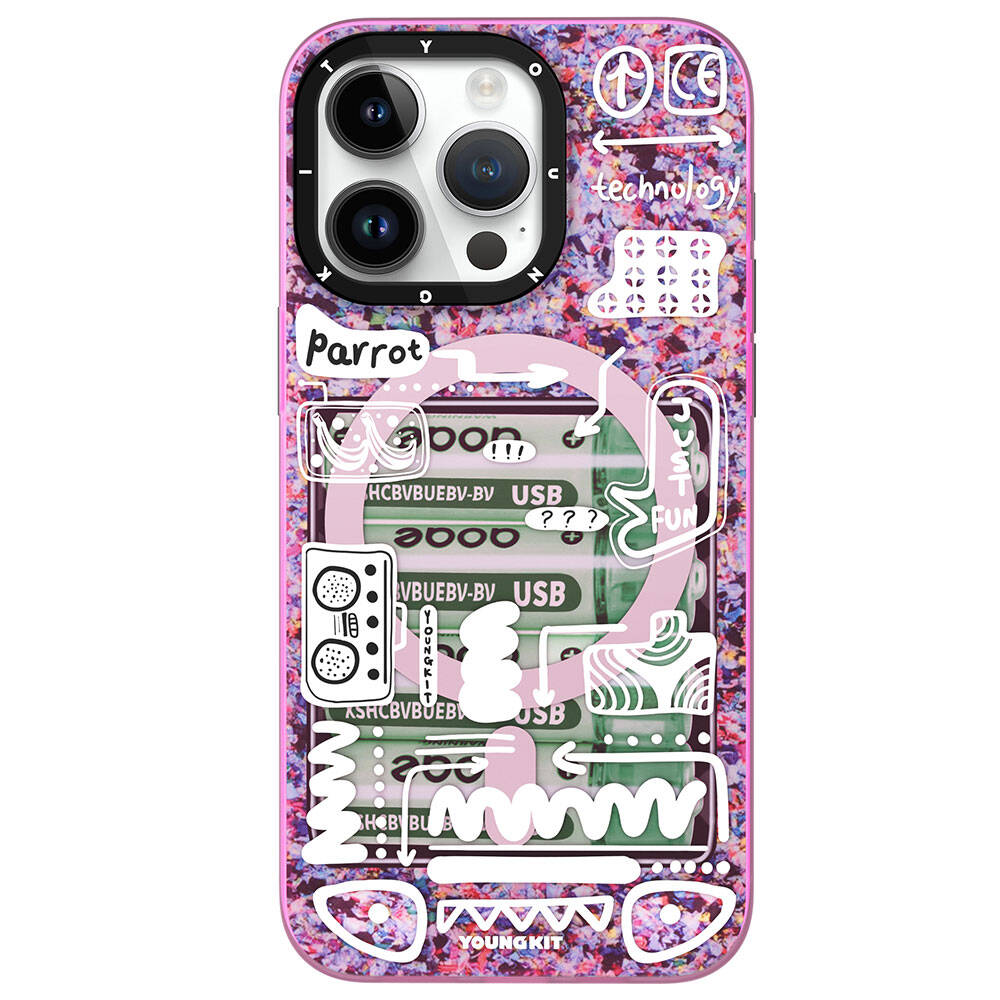 __vg|Pembe|0|6942288400261-01|Apple iPhone 15 Pro Max Kılıf MagSafe Şarj Özellikli Youngkit Dark Matter Serisi Kapak