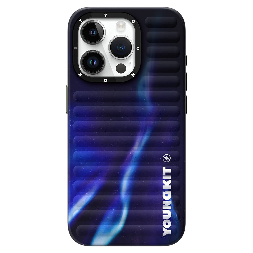 __vg|Mavi|0|6942288400704-01|Apple iPhone 15 Pro Max Kılıf Kuzey Işıkları Desenli Youngkit Aurora Serisi Kapak