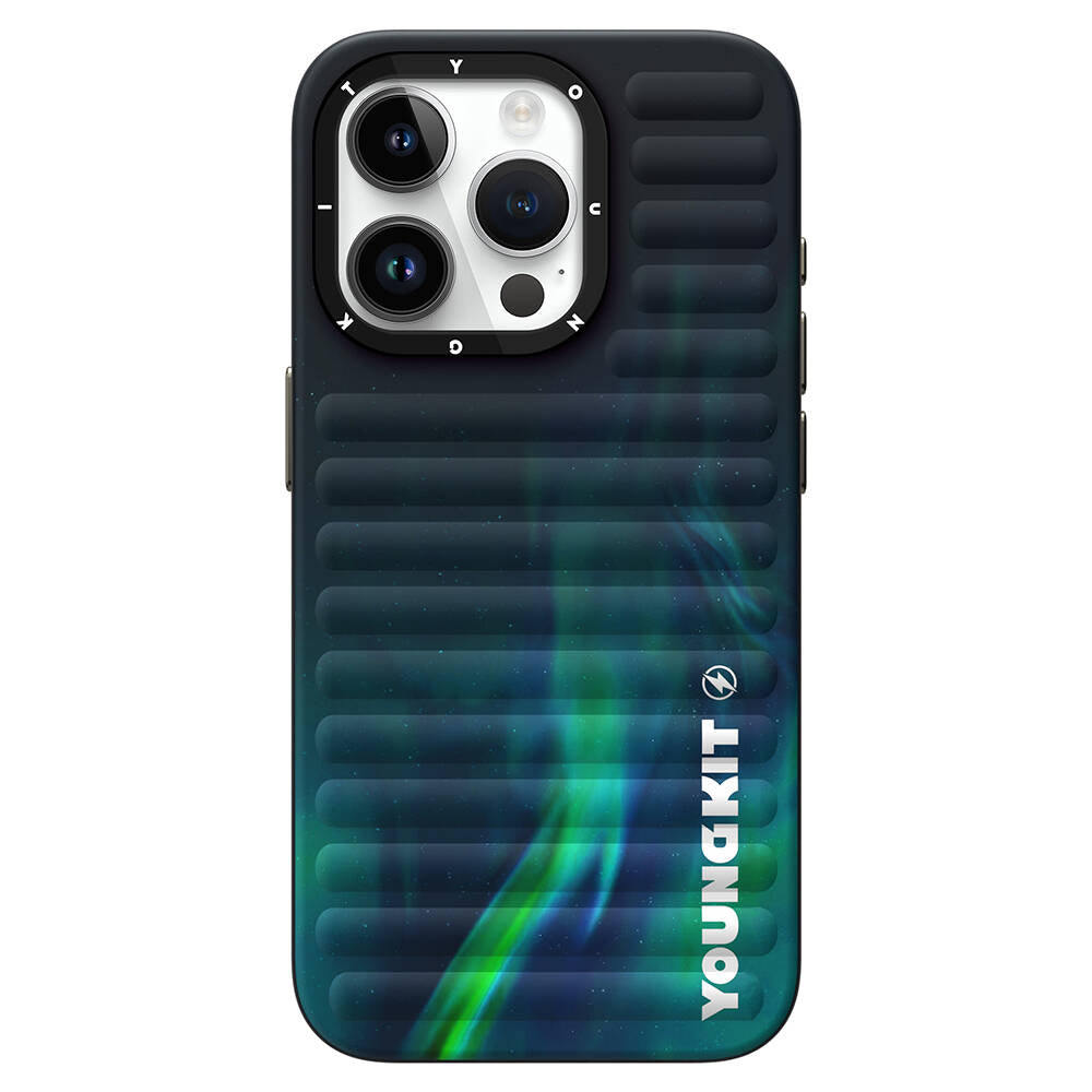 __vg|Yeşil|0|6942288400759-01|Apple iPhone 15 Pro Max Kılıf Kuzey Işıkları Desenli Youngkit Aurora Serisi Kapak