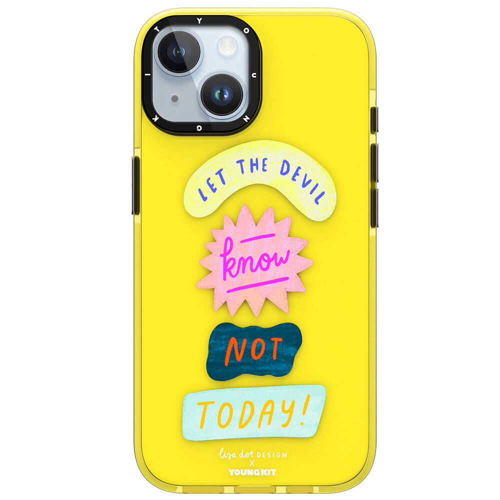 __vg|Sarı|0|6942288400841-01|Apple iPhone 15 Kılıf Yazı Desenli Youngkit Mindfulness Serisi Kapak