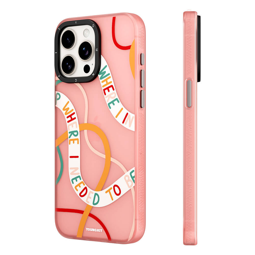 __vg|Rose Gold|0|6942288401312-01|Apple iPhone 14 Pro Kılıf Bethany Green Tasarımlı Youngkit Sweet Language Kapak