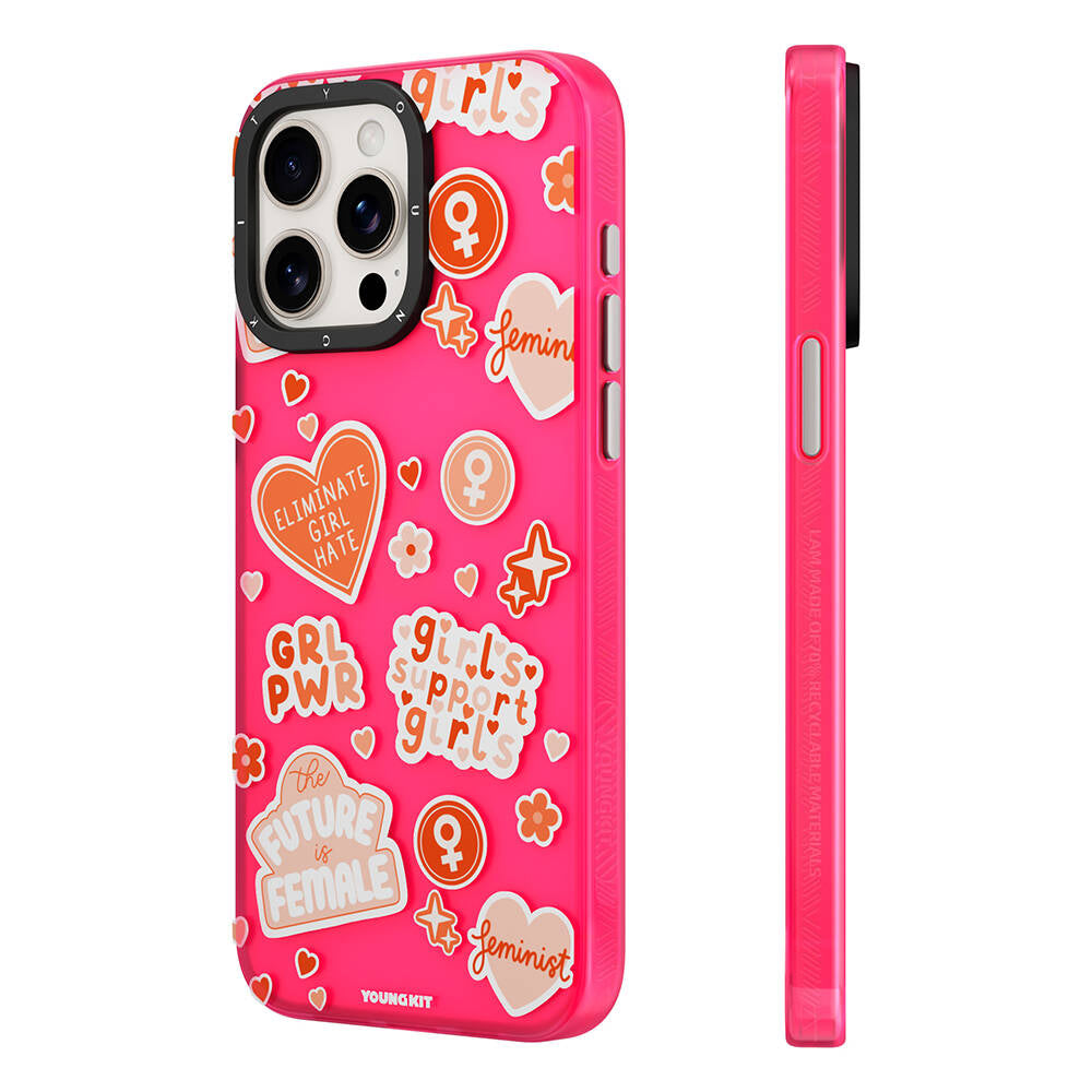 __vg|Pembe|0|6942288401442-01|Apple iPhone 14 Pro Max Kılıf Bethany Green Tasarımlı Youngkit Sweet Language Kapak