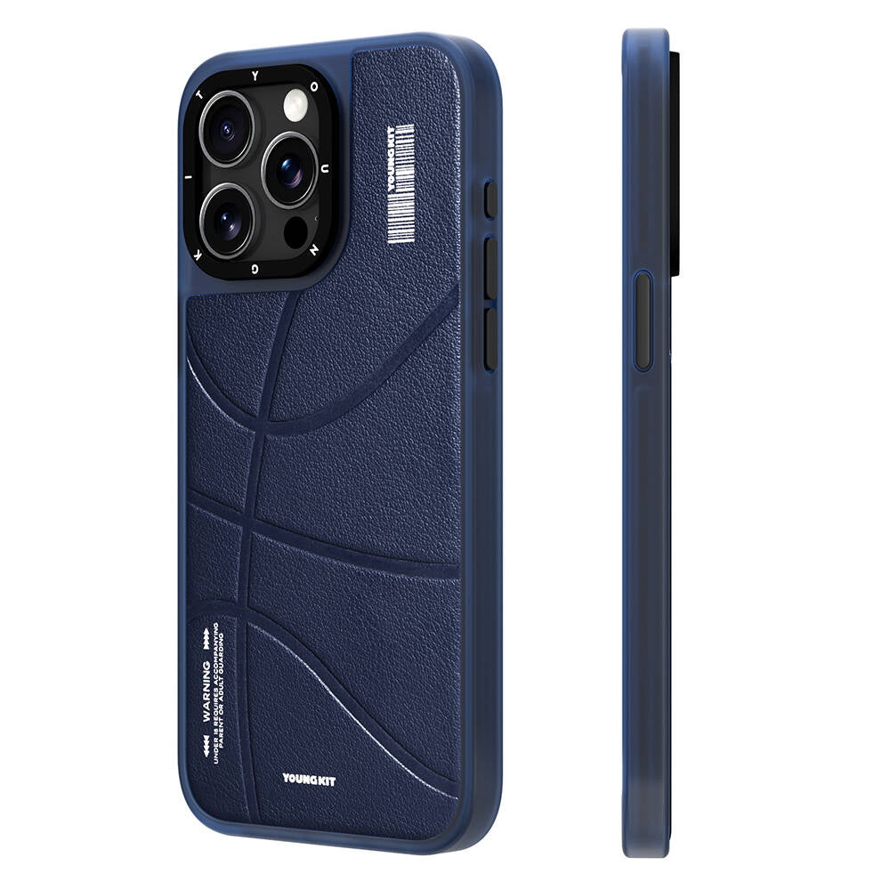 __vg|Mavi|0|6942288402067-01|Apple iPhone 15 Pro Kılıf MagSafe Şarj Özellikli Youngkit Backboard Serisi Leather Kapak