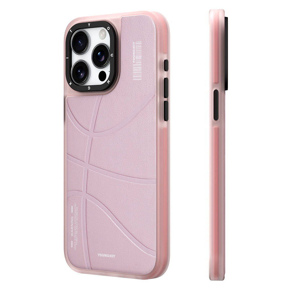 __vg|Pembe|0|6942288402081-01|Apple iPhone 15 Pro Kılıf MagSafe Şarj Özellikli Youngkit Backboard Serisi Leather Kapak
