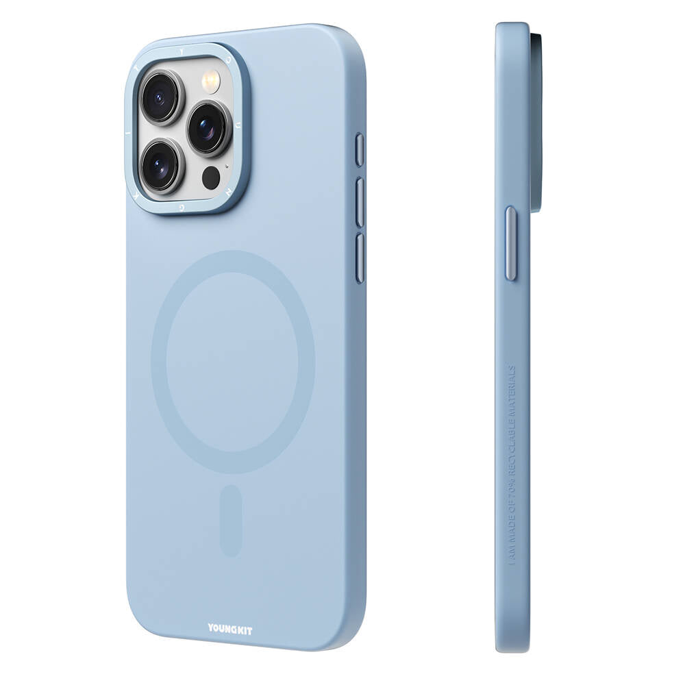 __vg|Mavi|0|6942288403682-01|Apple iPhone 14 Pro Max Kılıf MagSafe Şarj Özellikli Çizilmeye ve Aşınmaya Dayanıklı Youngkit Velvet Serisi Kapak